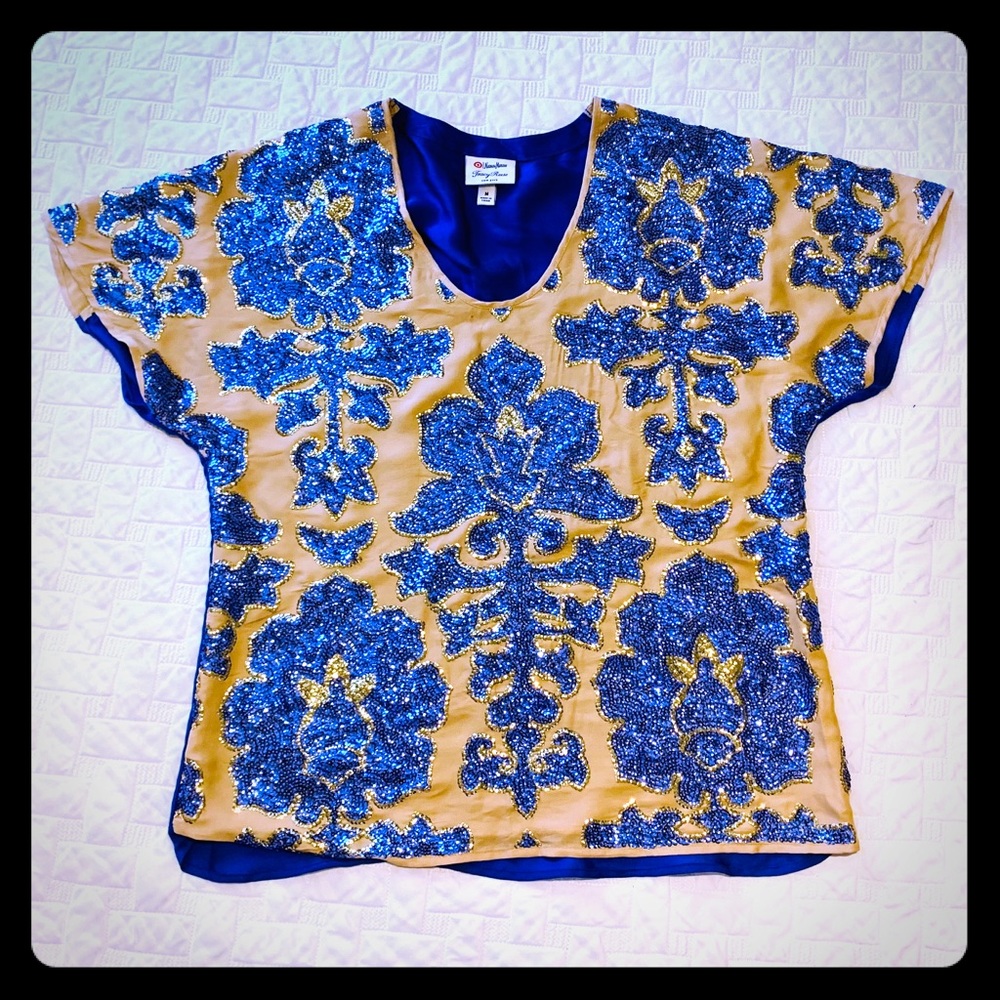 NEIMAN MARCUS SEQUIN BLOUSE
